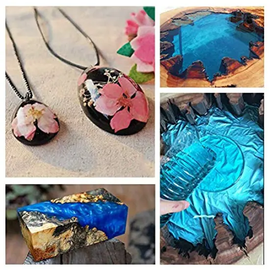 32 OZ Epoxy Resin Clear for Resin Molds, Resin Epoxy Starter Kit, 2 Part Resin for for Jewelry- Including Resin and Hardener (Each 16OZ) with 4 pcs Measuring Cups, 3pcs Sticks, 1 Pair Glove&hellip; {3}