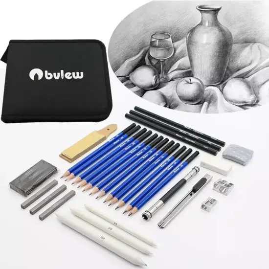 Drawing Artist Kit Set with Pencils Sketch Charcoal and Art Bag {5}