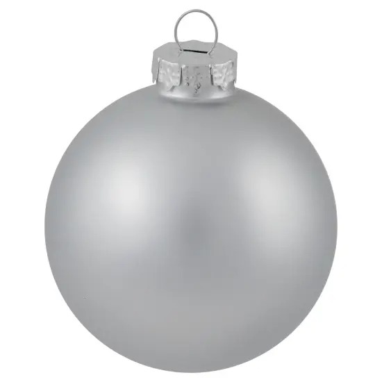 Northlight 2-Finish Christmas Glass Ball Ornaments - 4" & 3.25"- Silver - 72ct {6}