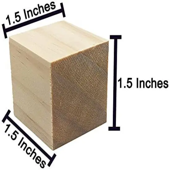 Kitcheniva Unfinished Birch Wood Blocks For DIY Crafts 1.5" 40 Pack {3}
