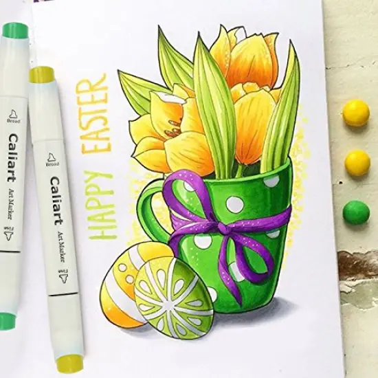 Alcohol Markers, 100 Colors Dual Tip Art Markers Sketch Markers Pens Permanent Alcohol Based Markers with Case for Adult Kids Halloween Drawing Sketching (White Barrel) {3}