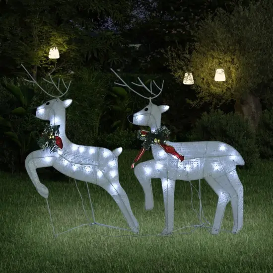 2 pcs Christmas Reindeers with 40 LEDs White {1}