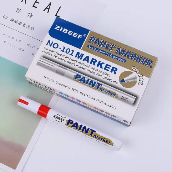 Permanent Paint Marker Pen for Car Tire, Rubber, Metal, Wood 2(red) {1}