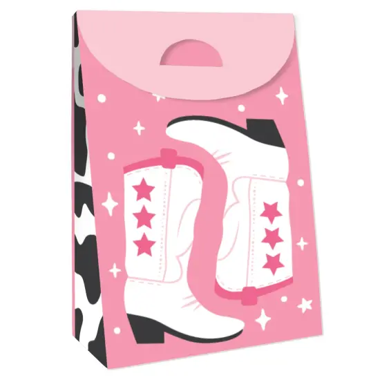 Big Dot of Happiness Rodeo Cowgirl - Pink Western Gift Favor Bags - Party Goodie Boxes - Set of 12 {4}