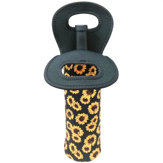 Wrapables Insulated Neoprene Wine Tote, One Bottle / Sunflowers {3}