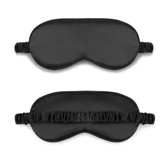 Kitcheniva Smooth Padded Double Sided Satin Travel Sleep Eye Mask Cover Black {1}