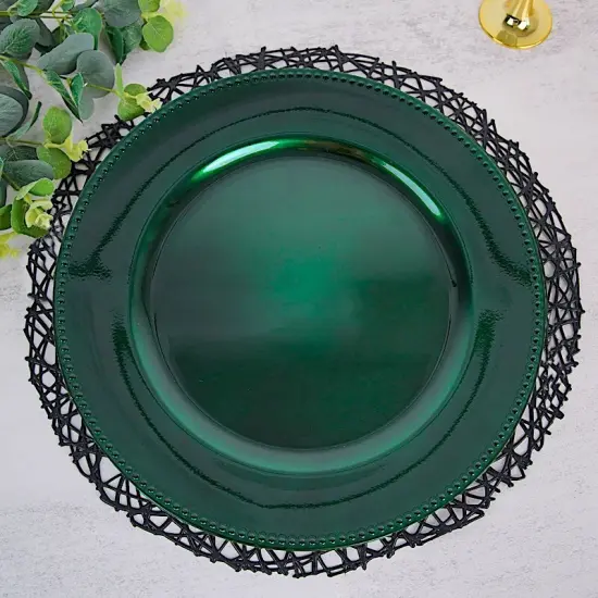 6 pcs of 13inch Charger Plates for Table Decor Hunter green {2}