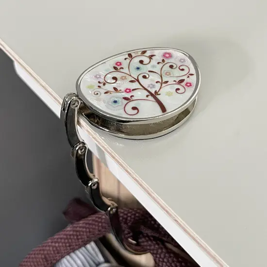 Wrapables Stylish Purse Hook Hanger, Foldable Handbag Table Hanger, Flower Tree {4}