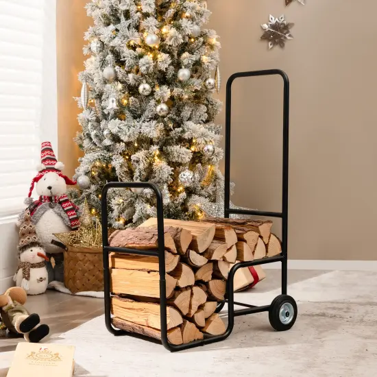 Firewood Log Cart Carrier with Anti-Slip and Wear-Resistant Wheels {2}