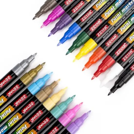 Premium Acrylic Paint Pen, Water Based, Extra Fine Point, 18 Colors, Odorless, Acid Free and Safe, Opaque Ink, Environmental Friendly, AP Certified {2}