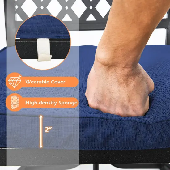 2 Pieces Patio 360&deg; Swivel Dining Chairs with Rocker and Cushioned Armrest {5}