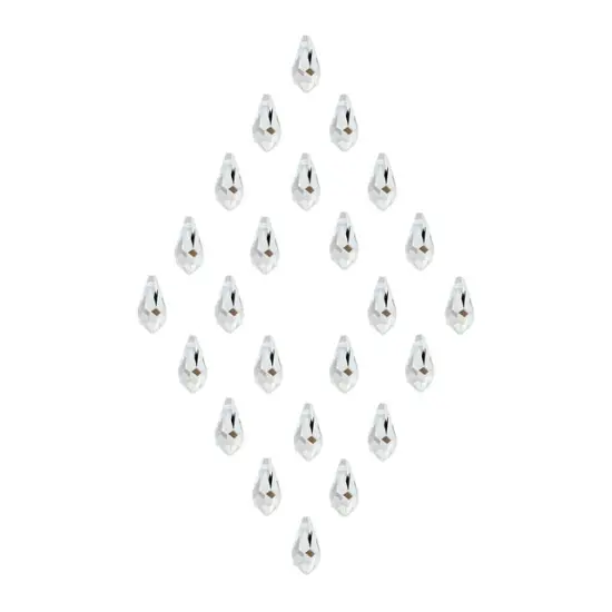 Preciosa 24-Piece Teardrop Glass Pendant, 6.5x13mm Crystal {2}