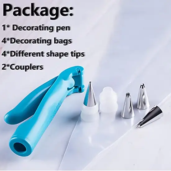 Cake Decorating Pen Tool Kit Pastry Bag DIY Cake Deco Tools Kit Pastry Icing Pen Piping Kit Bags(Blue) {4}