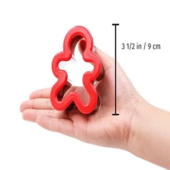 JOYIN 13 Pcs Stainless Steel Christmas Cookie Cutters with Comfort Grip 3.5&iacute; plus a Rolling Pin for Large Holiday Cookies, Snowflake Cookies, Gingerbread Man Cookies, Christmas Party and Baking Gift {4}