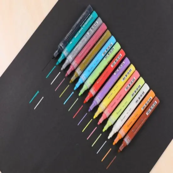 Acrylic Paint Marker Pens Set for Pebble, Rock, Stone Painting, Scrapbooking, Fabric Black(6pcs) {3}