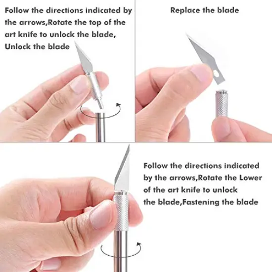 Craft Knife Precision Cutter and Self Healing Cutting Craft Mat Hobby Knife Set with 30 PCS Knife for Art Hobby Craft Scrapbooking Stencil {5}