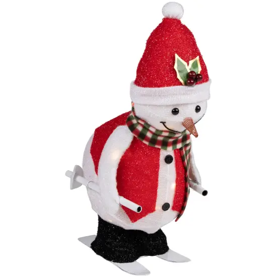 Northlight LED Lighted Animated Skiing Snowman Outdoor Christmas Figure - 24" White {7}