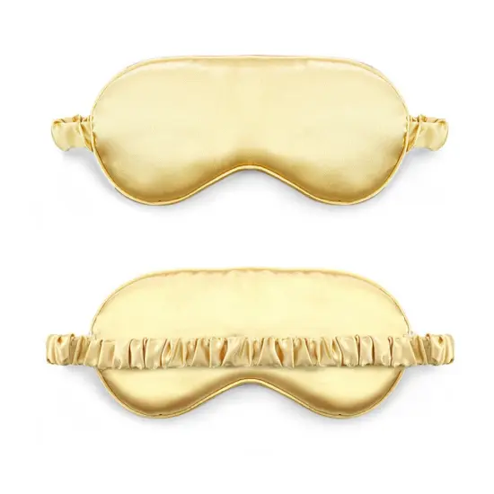 Kitcheniva Smooth Padded Double Sided Satin Travel Sleep Eye Mask Cover Gold {1}