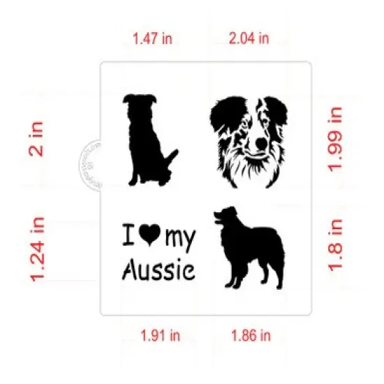 I Love My Aussie Cookie & Craft Stencil | CM211 by Designer Stencils | Stencils for Royal Icing, Airbrush, Dusting Powder | {2}