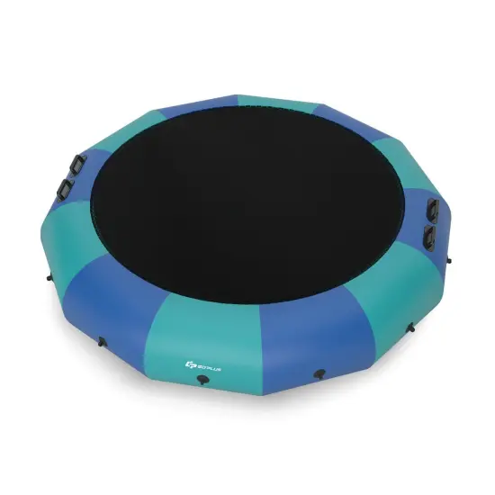 15 Feet Inflatable Splash Padded Water Bouncer Trampoline-Blue {3}