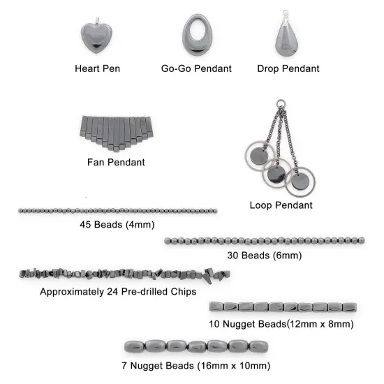 Hematite Gemstone Beads and Pendants Collection for Jewelry Making {3}