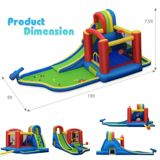 Inflatable Kid Bounce House Slide Climbing Splash Park Pool Jumping Castle {4}