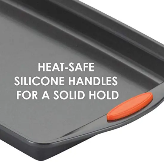 Bakeware Oven Lovin' Nonstick Loaf Pan, 9-Inch by 5-Inch Steel Pan, Gray with Orange Handles {5}