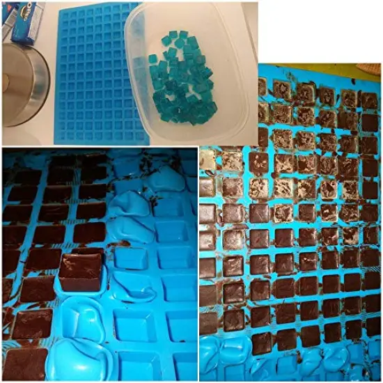 3 Pieces Silicone Molds for Candy Chocolate Gummy baking, 126 Cavity Mini Square mold for Ice Cube Pralines Caramels {5}