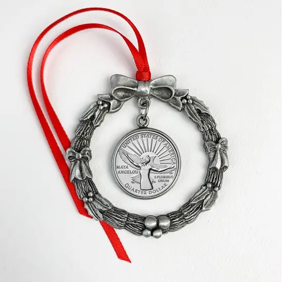 Maya Angelou Women's Quarter Wreath Ornament {2}