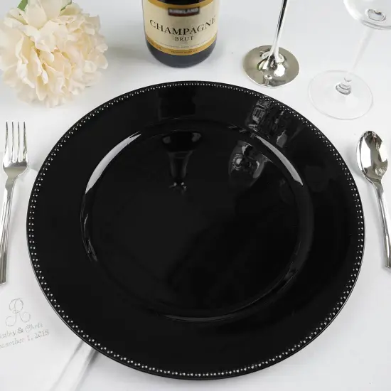 6 pcs of 13inch Charger Plates for Table Decor Black {2}