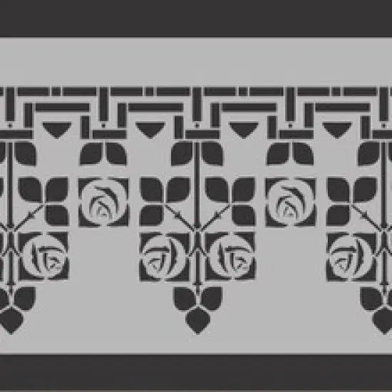 Arts & Crafts Rose Border Cake Stencil Side | C1088 by Designer Stencils | Stencils for Royal Icing, Airbrush, Dusting Powder | {3}
