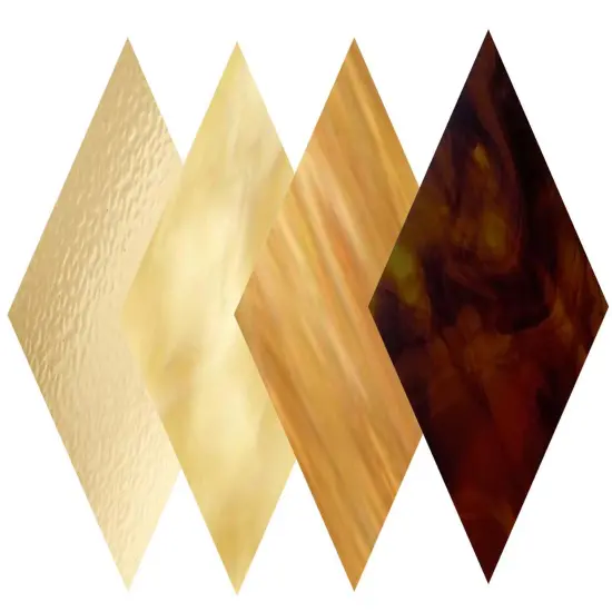 Wissmach 4 Sheet Amber Variety Stained Glass and Mosaic Glass {2}