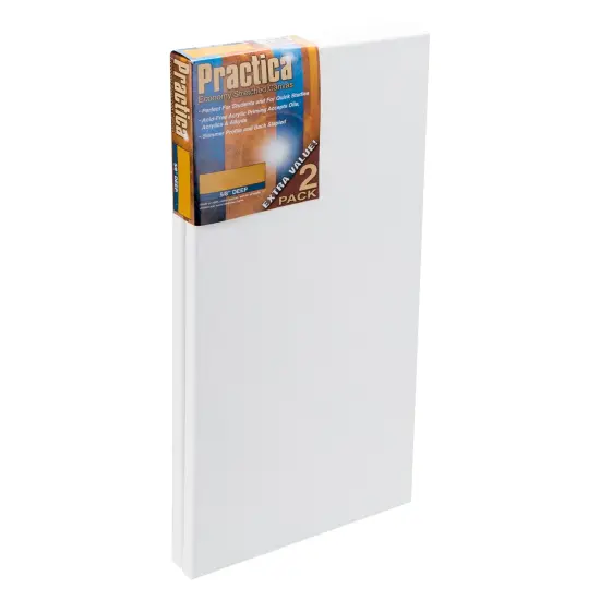 Practica Economy Stretched Cotton Canvas 2 Packs - Acid-Free Acrylic Primed Canvas for Acrylics, Pastels, Graphite, & More! {1}