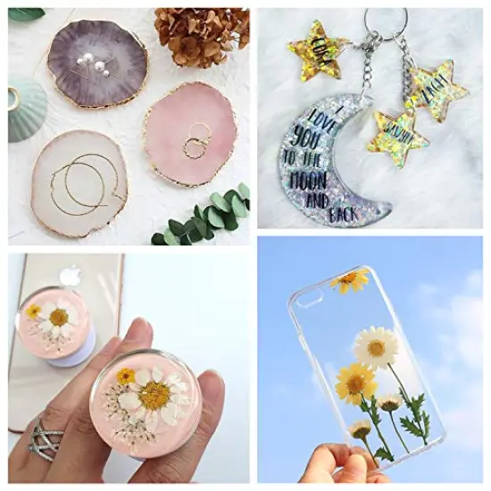 Epoxy Resin, 32OZ Resin Kit, Epoxy Resin Crystal Clear-Not Yellowing and No Bubble Self Leveling Easy Mix 1:1 Casting & Coating for DIY Jewelry Making of The Art Resin & Epoxy Resin (32oz) {2}