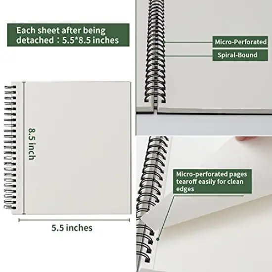 Sketch Book 5.5 X 8.5 - Spiral Sketchbook Pack of 2, SuFly 200 Sheets (68 lb/100gsm) Acid Free Sketch Pads for Drawing for Adults Spiral-Bound with Hard Cover for Kids, 100 Sheets Each {4}