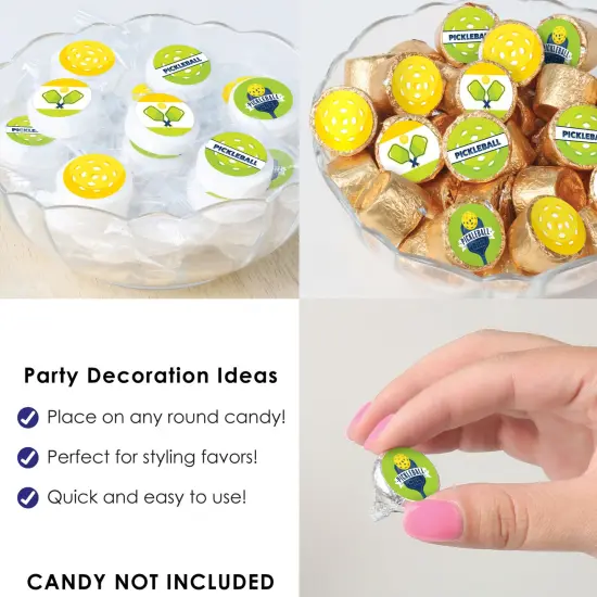 Big Dot of Happiness Let's Rally - Pickleball - Birthday or Retirement Party Small Round Candy Stickers - Party Favor Labels - 324 Count {6}