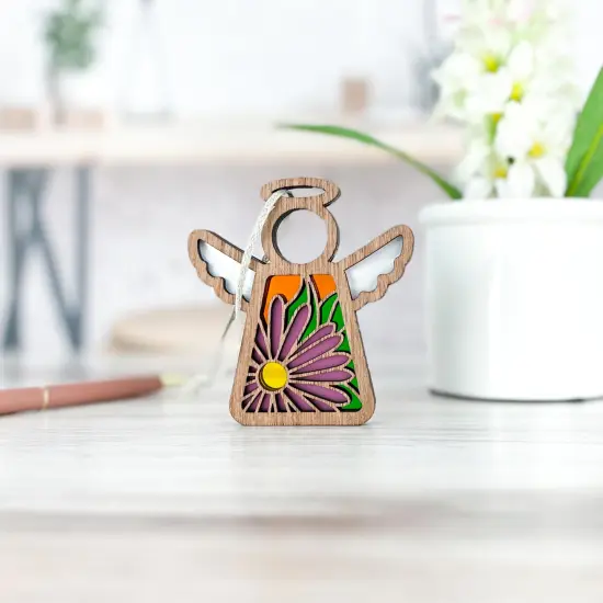 3.5" (H) Aster Ornament - Handcrafted in Texas - Mother's Angels® Christmas Angel Wings Figurine {2}