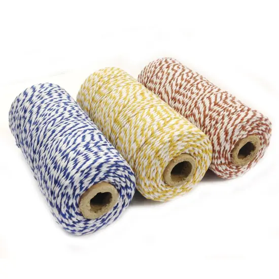 Wrapables Cotton Baker's Twine 12ply 330 Yards (Set of 3 Spools x 110 Yards) for Gift Wrapping, Party Decor, and Arts and Crafts (Brown, Dark Yellow, Navy) {2}