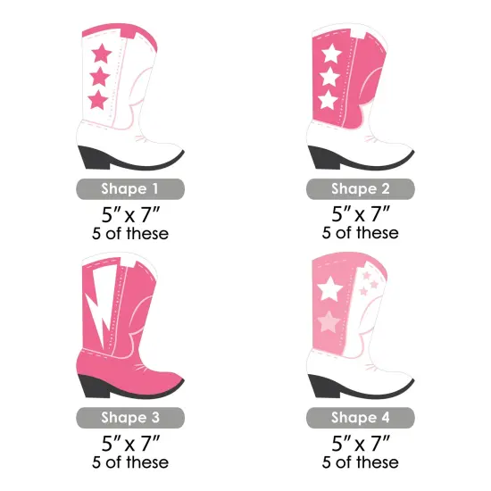 Big Dot of Happiness Rodeo Cowgirl - Cowboy Boots DIY Pink Western Party Essentials - Set of 20 {7}
