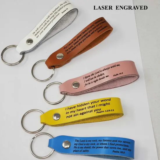 Blank Leather Keychains &ndash; 3/4" Full Grain DIY Kit (10 Pack)-Promotional-Fundraising-Personalized Gifts White {4}