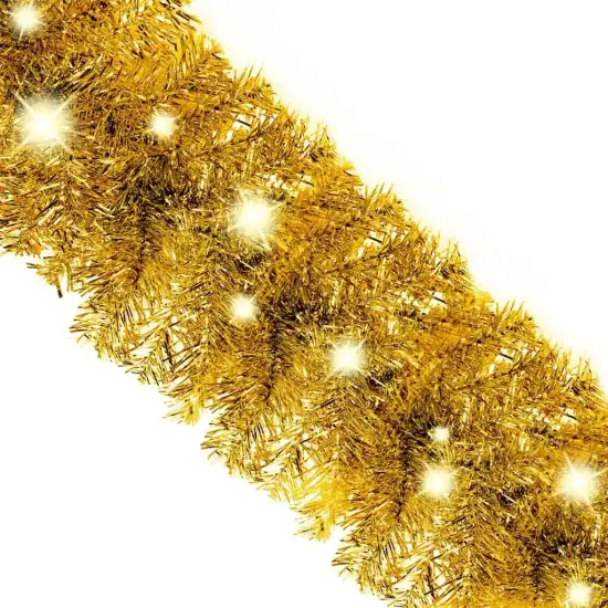 33 ft Gold Christmas Garland with LED Lights {2}
