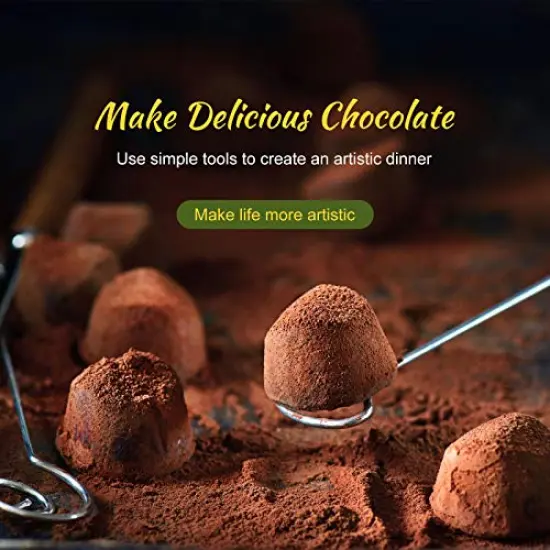 3 PCS Candy Dipping Tools Chocolate Dipping Fork Spoons Set 2 Pieces Culinary Decorating Spoons Chef Art Pencil for Decorative Plates Stainless Steel Chef Spoon {6}