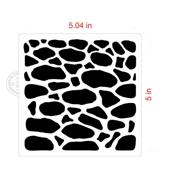 Cobblestone Cookie and Craft Stencil | CM218 by Designer Stencils | Cookie Decorating Tools | Baking Stencils for Royal Icing, Airbrush, Dusting Powder | Craft Stencils for Canvas, Paper, Wood | Reusable Food Grade Stencil {2}