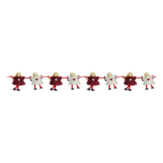 Northlight 4" x 26" Red and Beige Angel Dolls Christmas Garland - Unlit {1}