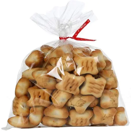 100 Pcs 8 in x 6 in Clear Flat Cello Cellophane Treat Bags Good for Bakery,Popcorn,Cookies, Candies,Dessert, Birthday 1.4mil.Give Metallic Twist Ties! {4}