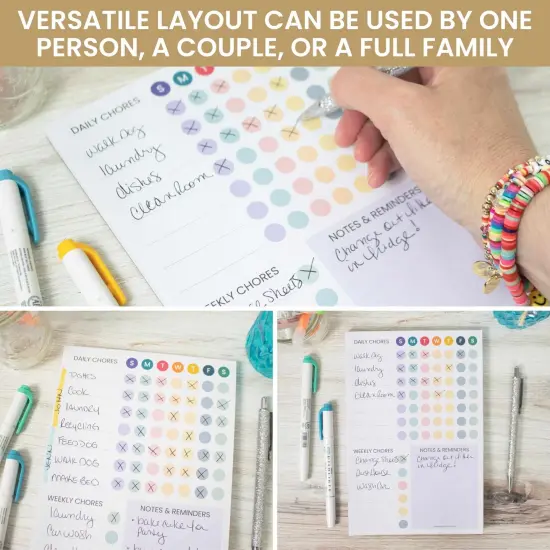 bloom daily planners Planning Pad, 6" x 9", Chore Pad with Magnets, Bright {6}