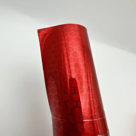 Red Holographic Honeycomb Vinyl {1}