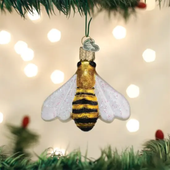 Honey Bee Glass Ornament Christmas Decor {2}