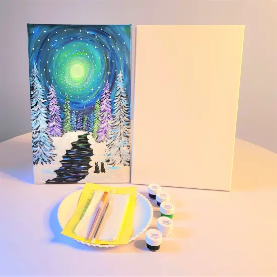 Christmas Paint Kit - Winter Wonderland Acrylic Painting Kit & Video Lesson, DIY Christmas Craft, Beginner Painting, Painting Gift Set, Paint Party {2}