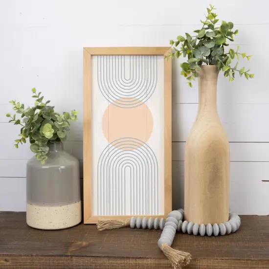 Abstract Pastel Wall Art Wood Sign Framed Home Decor Boho Flow {2}